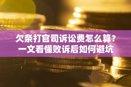 北京欠条打官司诉讼费怎么算？一文看懂败诉后如何避坑